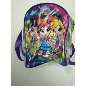 Lisa Frank Clear Plastic Mini Backpack Groovy Girls Tie Dye Green Rare 90s Y2K